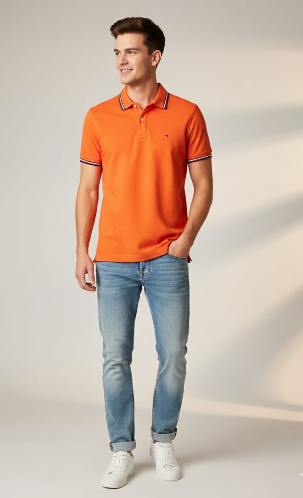 TOMMY CAMISETA C-P NARANJA HOMBRE 78J2653N
