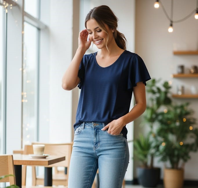 NAUTICA BLUSA MUJER AZUL MARINO