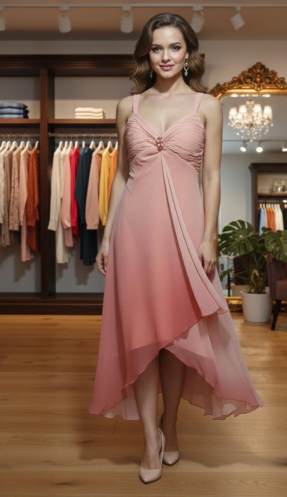 LAUNDRY VESTIDO MUJER SALMON 021918