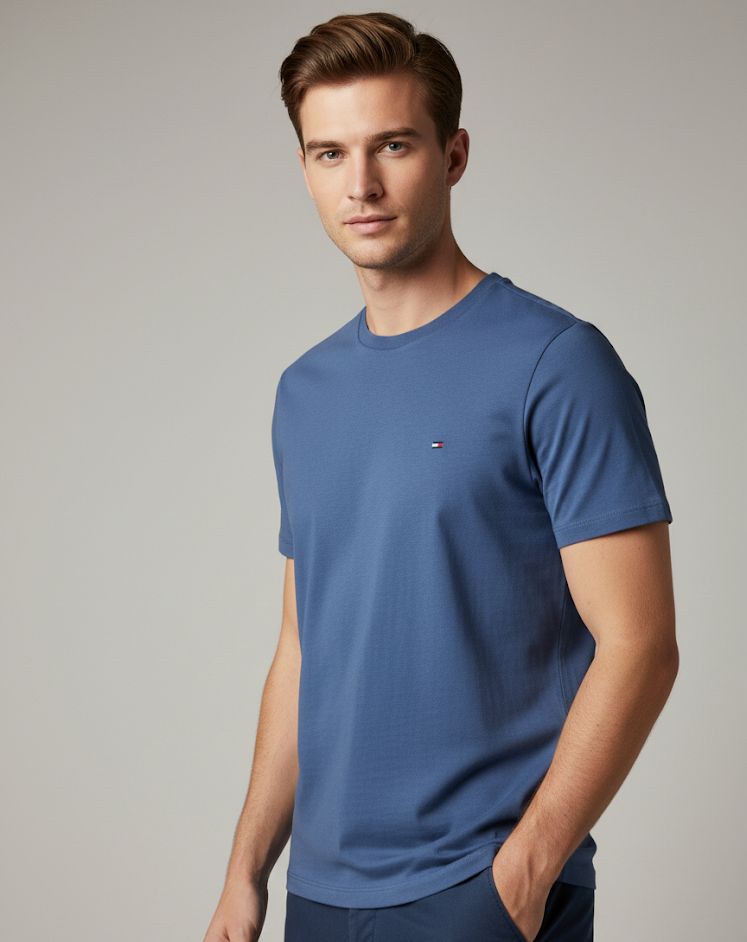 TOMMY CAMISETA CELESTE HOMBRE 78JA561C