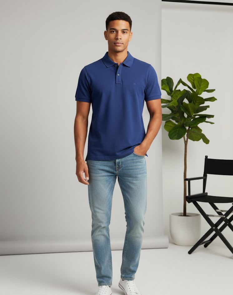 BANANA R. CUELLO POLO AZUL 797913A