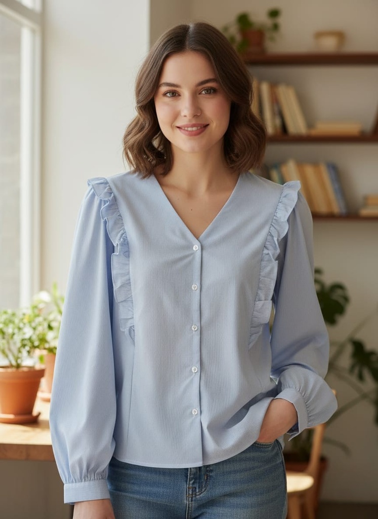 MARC NEW BLUSA AZUL-BLC MUJER M2MT1520