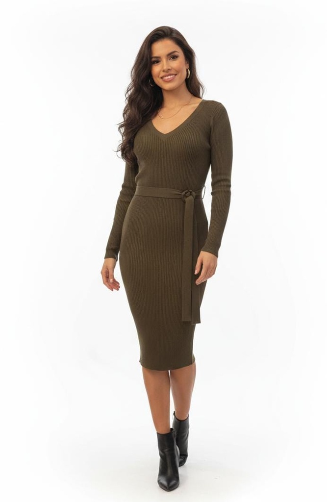 CHOCOLATE VESTIDO VERDE OLIVO MUJER MD1556