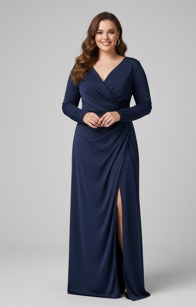 MANIJU VESTIDO AZUL MARINO PLUS LARGO MF22939P