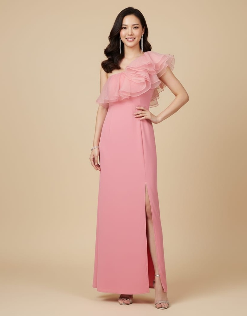 MANIJU VESTIDO LARGO MUJER ROSA MM2420