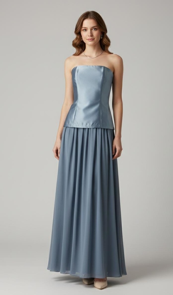 MANIJU VESTIDO CELESTE LARGO MM24478