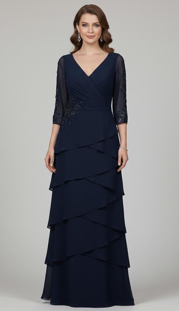 MARSIONI VESTIDO AZUL MARINO BRILLANT MV1168