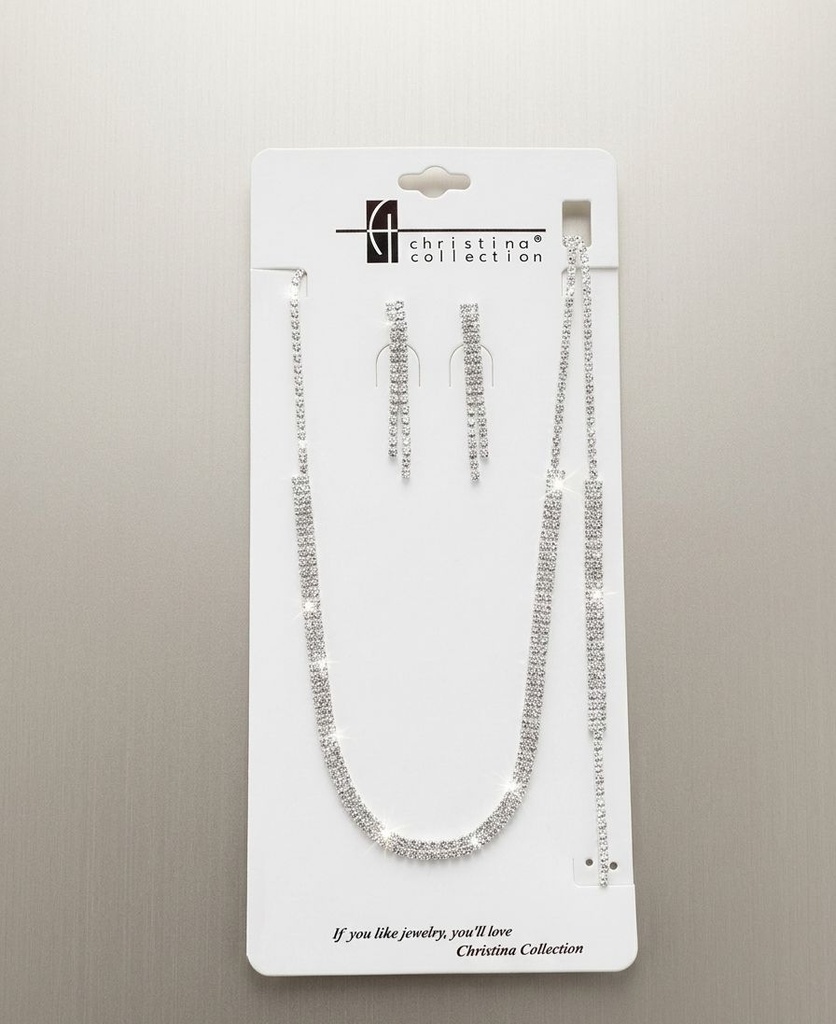 CHRISTINA COLLAR-ARETES-PULCERA PLATEADO