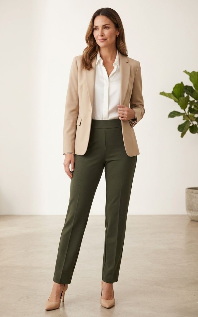 ZAC&RACHEL PANTALON TELA VERDE OLIVO NP816GVG4VO