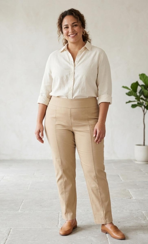 ZAC&RACHEL PANTALON TELA BEIGE MUJER NP81TKQ13B