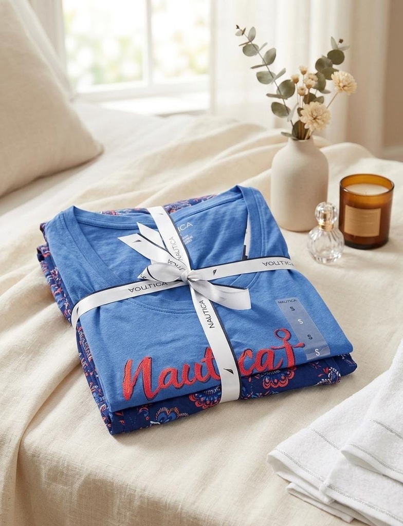 NATICA PIJAMA AZUL-FLRS COLORES MUJER NT92668F