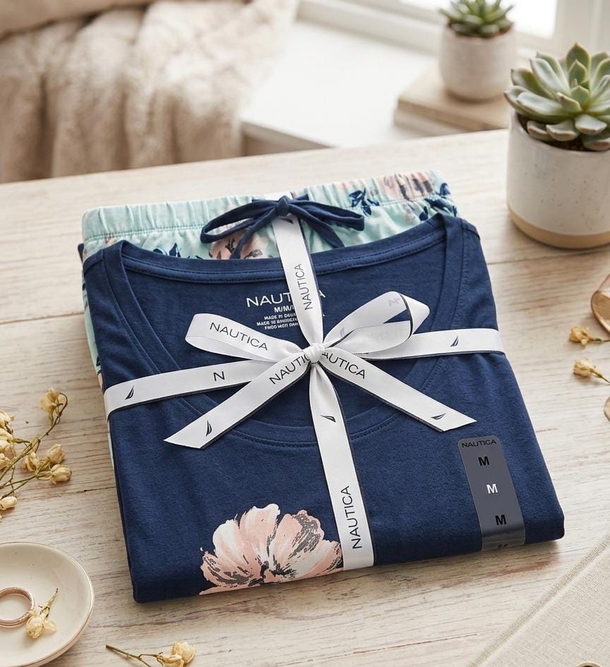 NAUTICA PIJAMA AZUL M. FLRS MUJER NT92669F