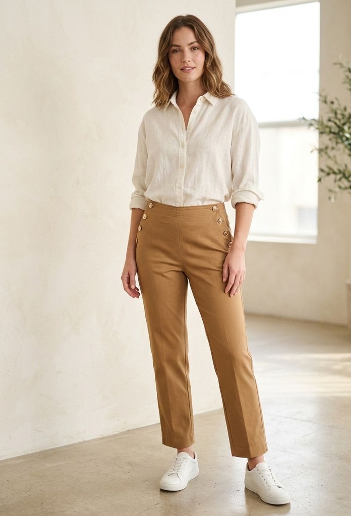 ZAC&RACHEL PANTALON KHAKI BOTONES MA81HS93W