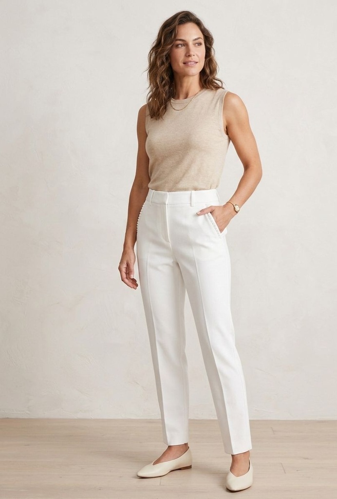 MICHEL PANTALON BLANCO MUJER 9144