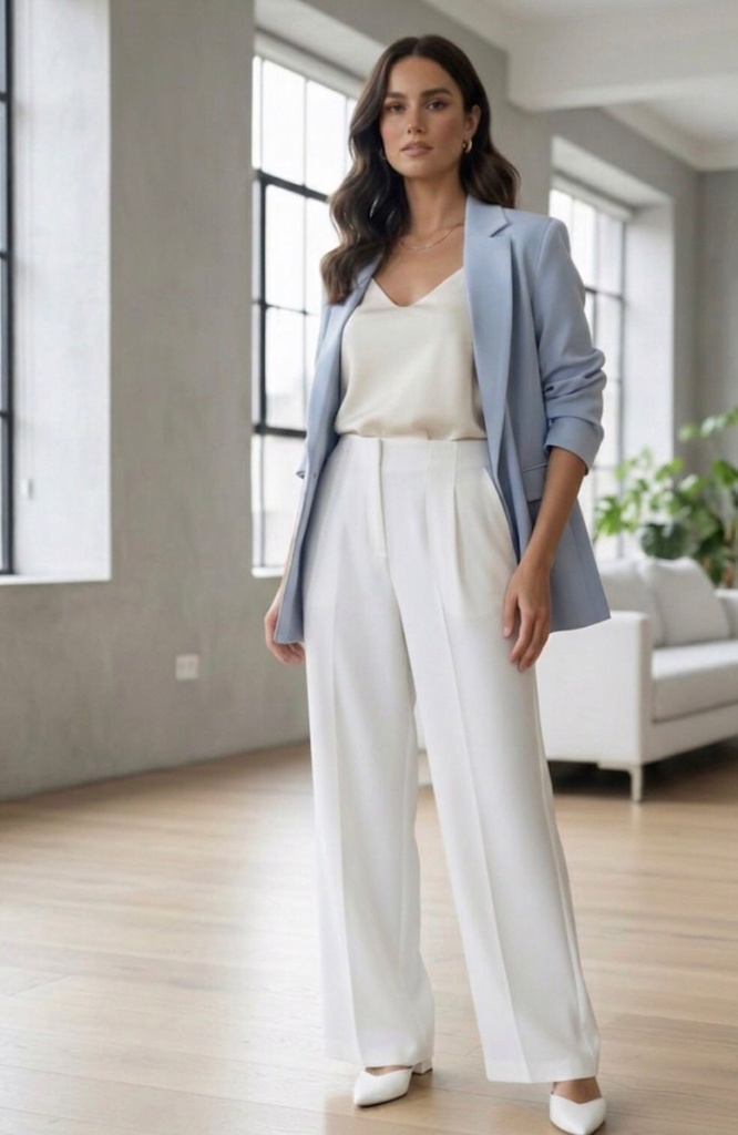 MICHEL PANTALON BLANCO RECTO MUJER 9511