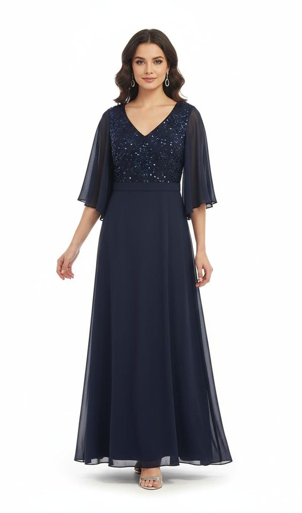 R&M RICHARDS VESTIDO AZUL M. LENTEJUELA 99399