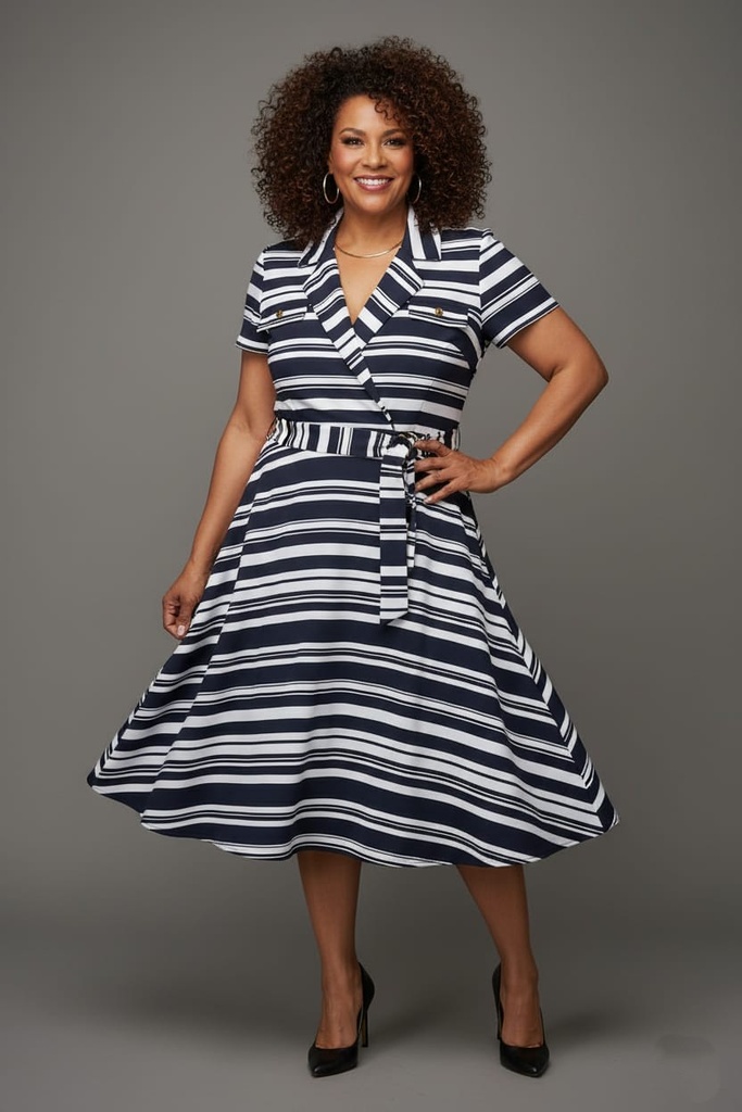 SHELBY&PALMER VESTIDO BLANCO RYAS NEGRO A6581