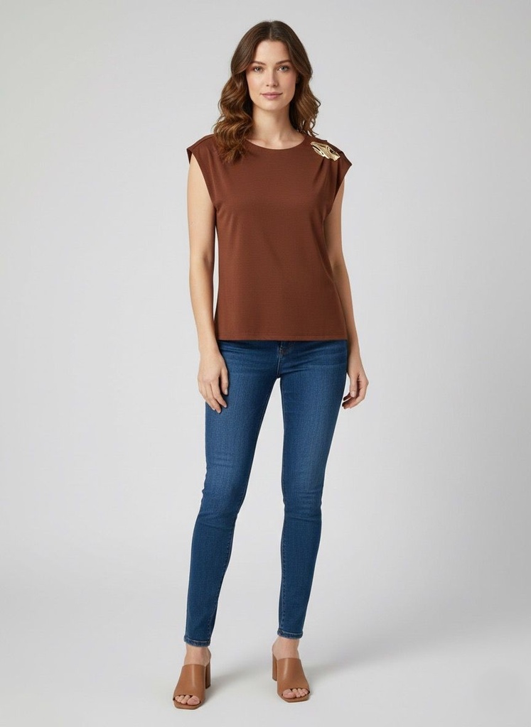 ONTWE BLUSA CHOCOLATE ZZ12347150C