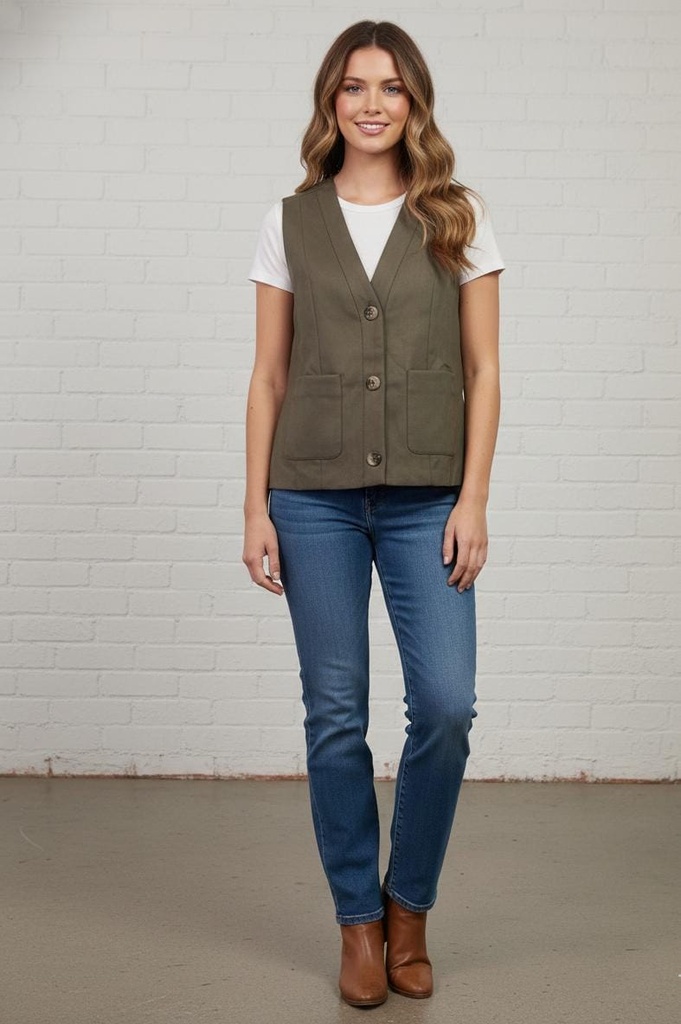 HYFVE CHALECO OLIVO ZZHF26A913O