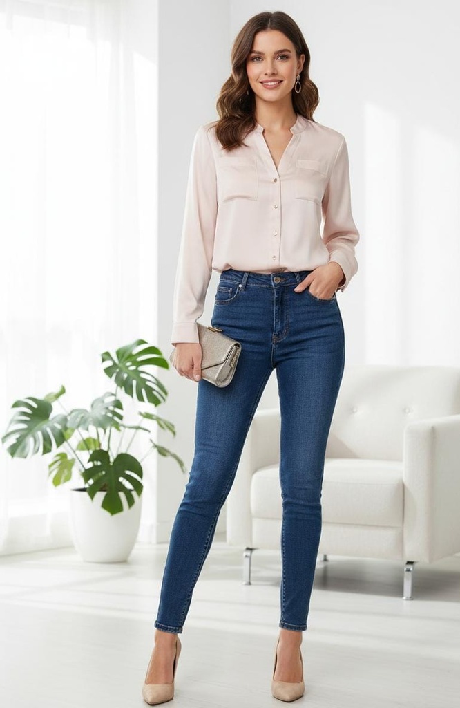 MICHEL BLUSA BEIGE ZZ43482B