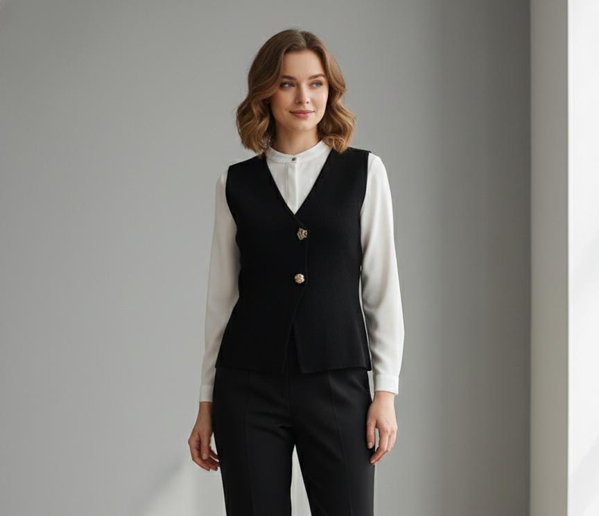 LOVE TREE BLUSA-CHALECO NEGRO ZZ90356VN