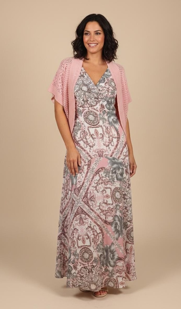 SIGNATURE CHAQUETA-VESTIDO MUJR ROSA FLR RB62105