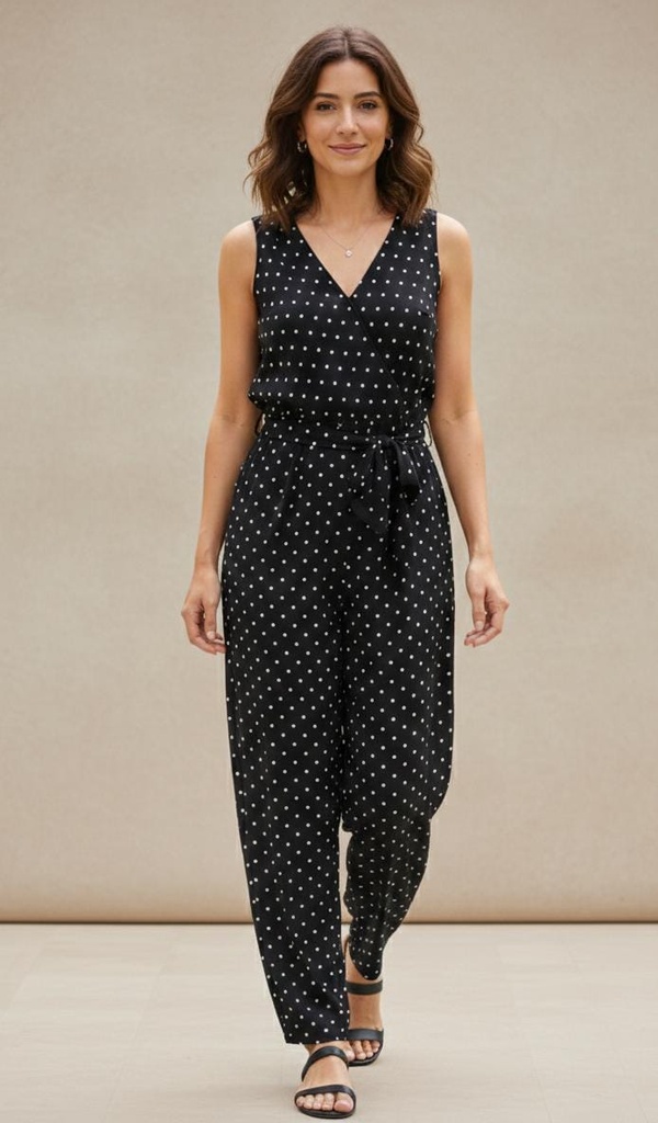 TACERA JUMPSUIT NEGRO PUNTOS 9915BC