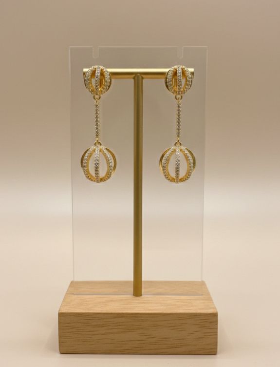 ARETES ENCHAPE COLGANTE DRD BRILLA