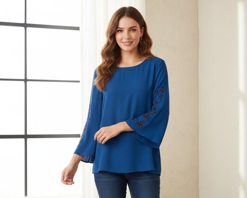 TACERA BLUSA MUJER AZUL ELECTRICO 95400CX6AEL