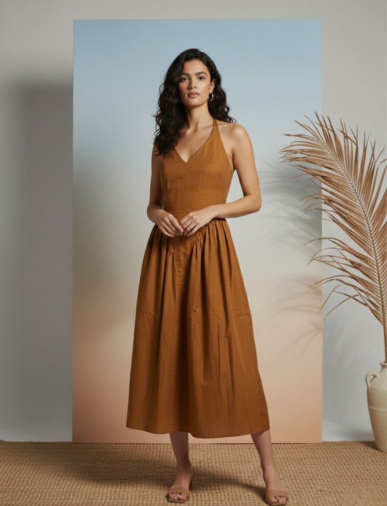 VESTIS M VESTIDO LARGO TERRACOTA 20043