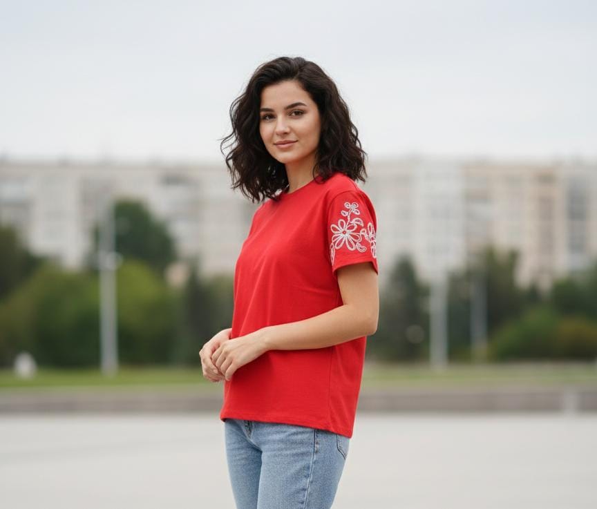 OVER APPAREL BLUSA ROJA FLRS T8826R