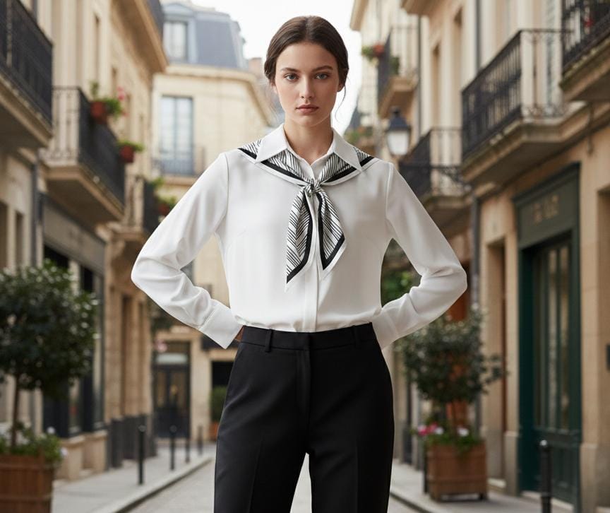 LINZY BLUSA BLANCA+PAÑUELO T5827