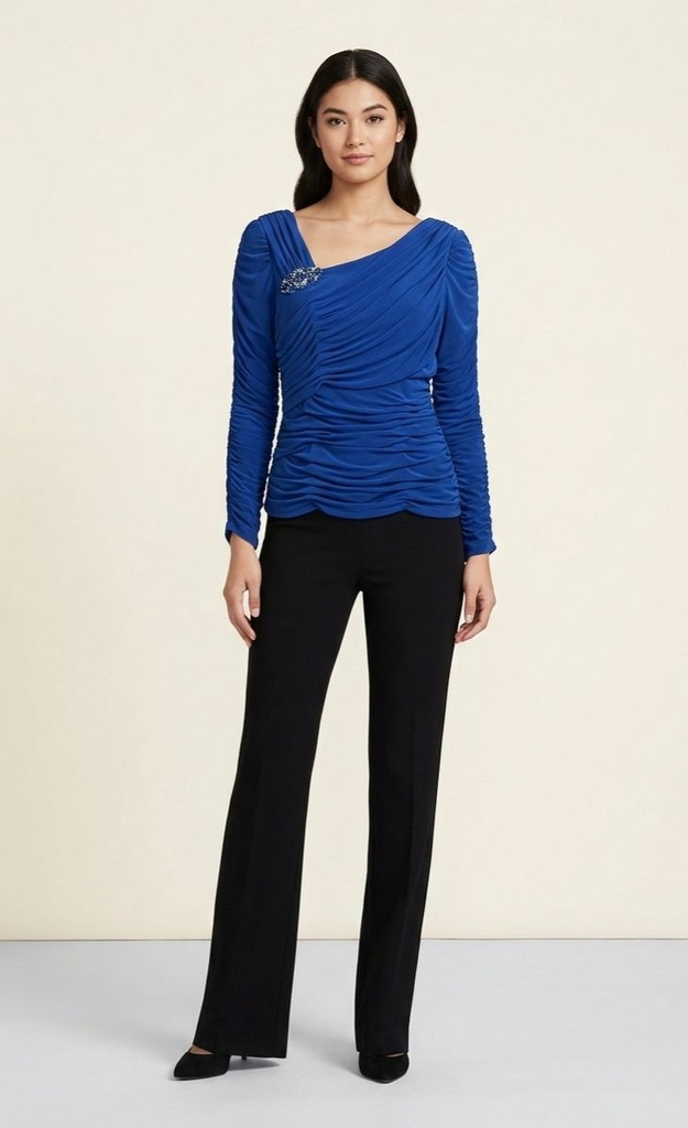 ADRIANNA PAPELL BLUSA AZUL ELECTRICO