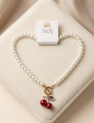 [11243] SDJ COLLAR PERLAS-CEREZA