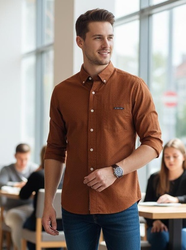 POLO CAMISA CAFE PNTS NGR HOMBRE 11A949VI