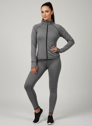[12143] ACTIVE LICRA-SUETER MUJER GRIS 2pzs