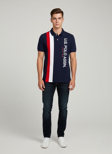 [125017V1] POLO CAMISETA NIÑO AZUL M-BLC-RJ