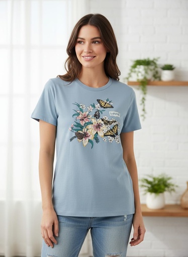 LEVI´S CAMISETA CELESTE FLRS-MARIPOSA