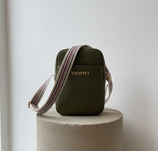 [197232319441] TOMMY MINI CARTERA VERDE OLIVO MUJER