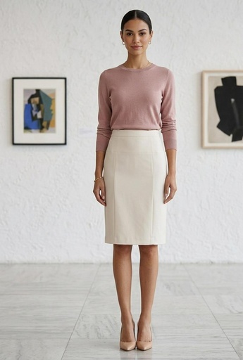 [348] PANIZ FALDA MUJER BEIGE 348