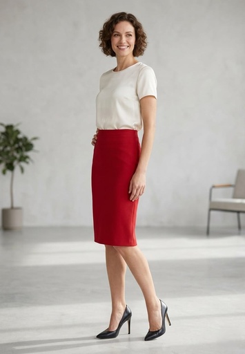 [350030RJ] PANIZ FALDA MUJER ROJO 350030