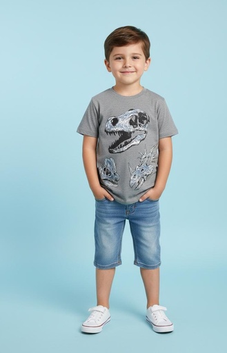 [3K310621] OSHKOSH CAMISETA NIÑO GRIS