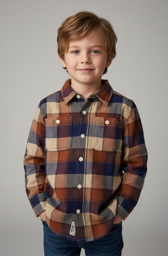 [3M707410] OSHKOSH CAMISA NIÑO CUADRICULADO