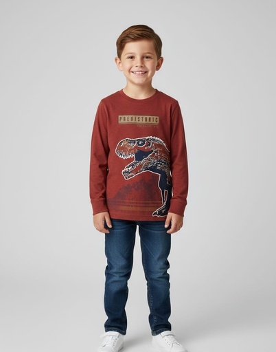 [3P628910] CARTER´S CAMISETA OCRE DINOSAURIO