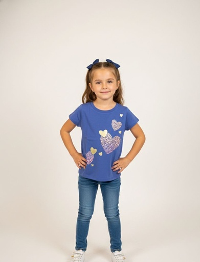 CARTER´S CAMISETA AZUL CORAZONES NIÑA 3P751615