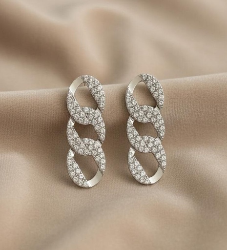 [42139] ARETES BRILLANTE PLATEADO-DORADO