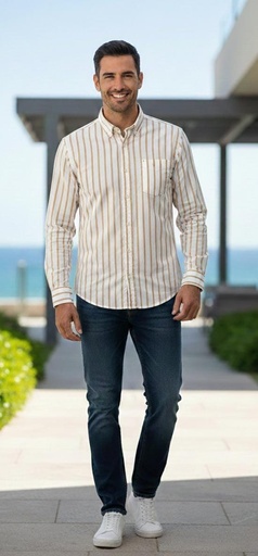 GAP CAMISA BLANCO-CAFE MUJER 428581