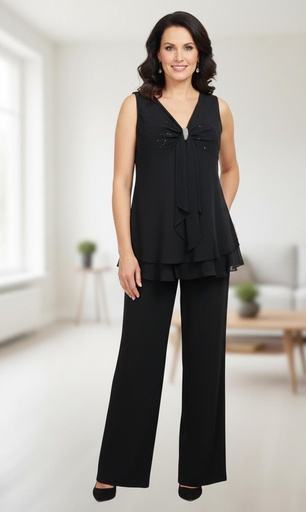[5999] R&M RICHARDS BLUSA-PANTALON NEGRO