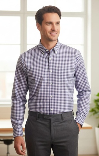 GAP CAMISA MORADO LILA-AZUL CUADR.H 608541