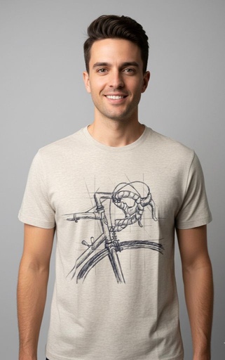 [623423] BANANA CAMISETA BEIGE BICICLETA